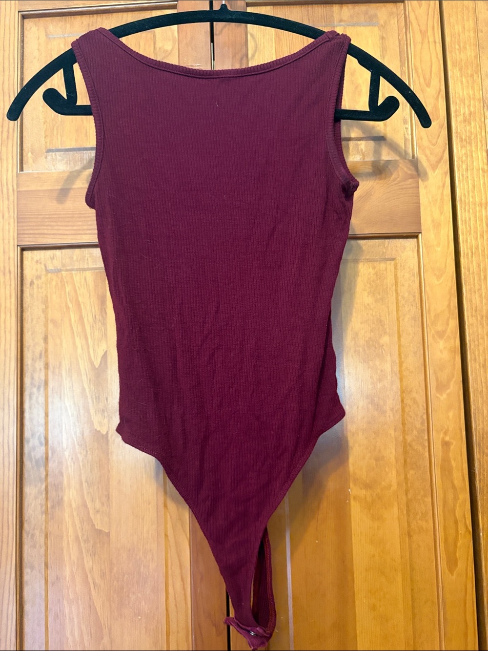 Lulus Maroon Burgundy Ribbed Bodysuit High Neck Tank size medium